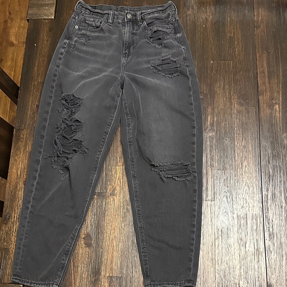 Distressed Gray Women Jeans